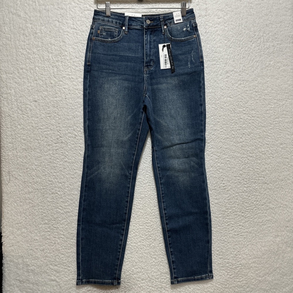 Judy Blue Women's High Waist Jeans Sz 9/29 Slim Fit Medium Wash Pockets Logo NWT